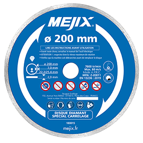 180015 - Disque diamant 200 mm, BR 25.4/22.2 mm