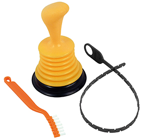 183105 - Kit siphons : fil cheveux, déboucheur, brosse