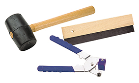 185912 - Kit pose carreaux : maillet, pince, raclette